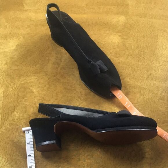 1930s Pumps / I Miller Shoes / Lace-up Peep Toed Shoes / 30s  Black Suede Vintage Heels by I.Miller (Deadstock.